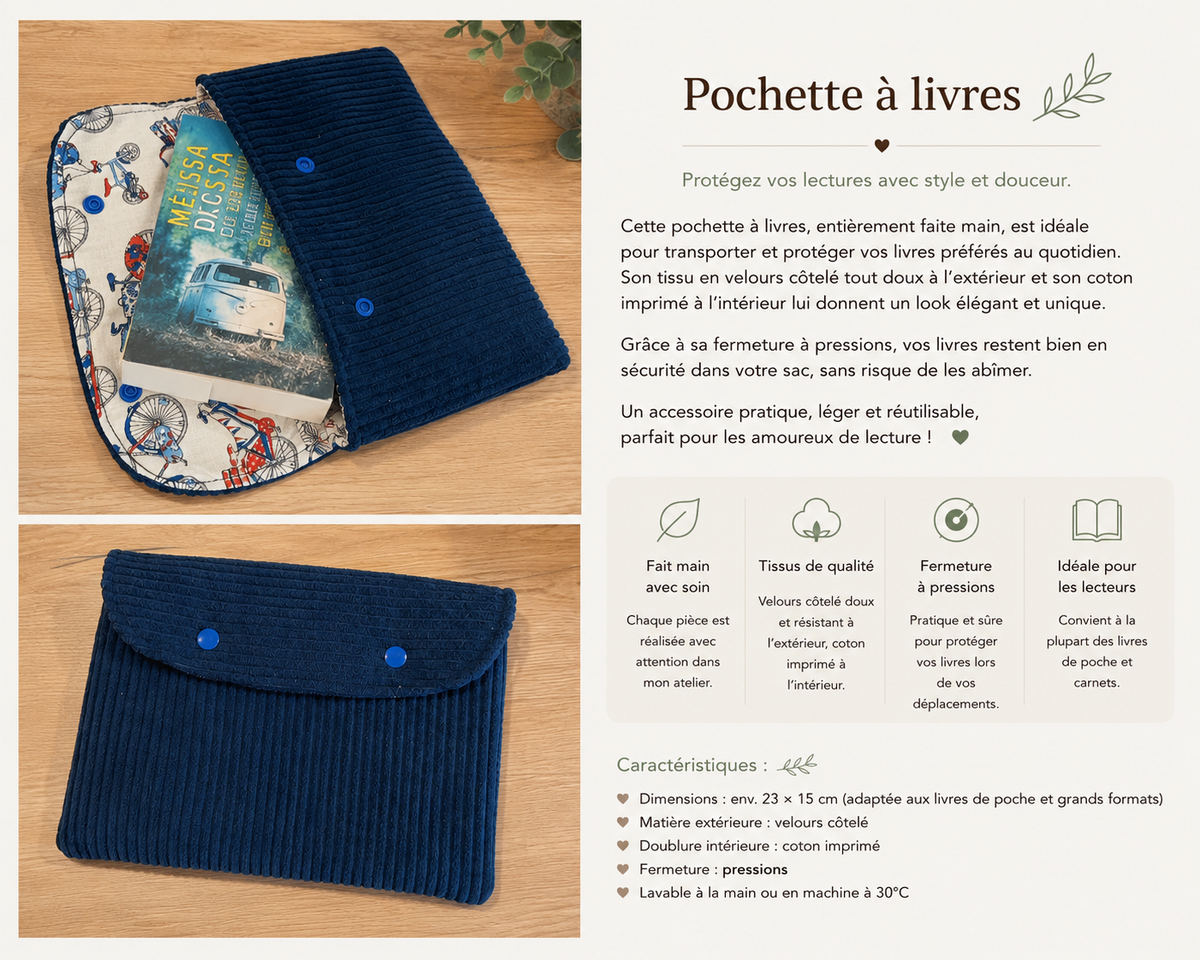 Pochette pour livre de poche