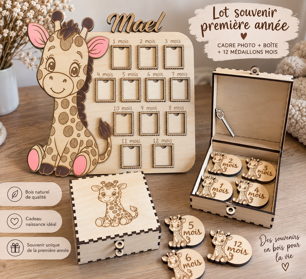 Lot souvenir « Ma première année » – Girafe